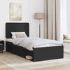 vidaXL Cadru de pat cu headboard Negru 90 x 190 cm Lemn de pin masiv