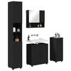 vidaXL Set de mobilier pentru baie 4 pcs Negru Lemn compozit & Metal