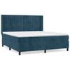 vidaXL Pat box spring cu saltea, albastru &icirc;nchis, 180x200 cm, catifea