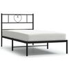 vidaXL Cadru de pat metalic cu tăblie, negru, 75x190 cm