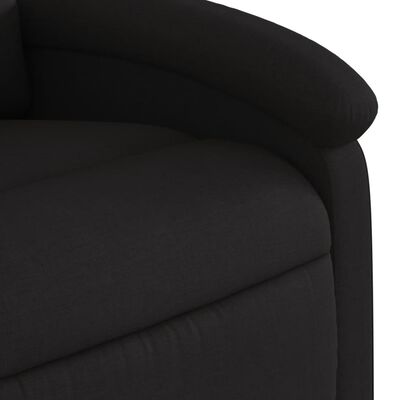 vidaXL Fotoliu rabatabil de masaj, cu ridicare, negru, material textil