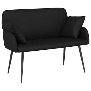 vidaXL Canapea cu 2 locuri cu picioare metalice 2-Locuri Negru