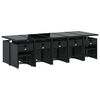 vidaXL Set mobilier de grădină cu perne, 15 piese, negru, poliratan