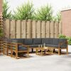 vidaXL Set de canapele de exterior cu pernă 10 pcs Natural și Antracit