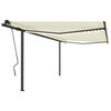 vidaXL Copertină retractabilă manual, cu LED, crem, 4x3 m