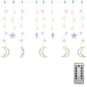 vidaXL Lumini lună și stele, 138 LED-uri, multicolor, cu telecomandă