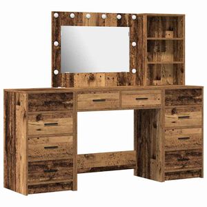 vidaXL Masă de Machiaj 3 pcs Maro 40 x 41 x 135 cm Lemn compozit
