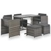 vidaXL Set mobilier de exterior cu perne, 7 piese, gri, poliratan