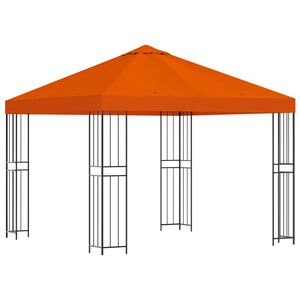 vidaXL Foișor 3 x 3 m Portocaliu Poliester și oțel 190 gsm