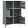 vidaXL Bibliotecă cu picioare metalice OSLO, gri, 90x35x128,5 cm, lemn