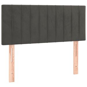 vidaXL Tăblie de pat, gri &icirc;nchis, 100x5x78/88 cm, catifea