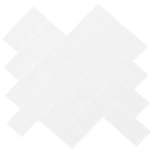vidaXL Plăcuță &icirc;n Zigzag 20 pcs Alb 30 x 30 cm Poliuretan și PET