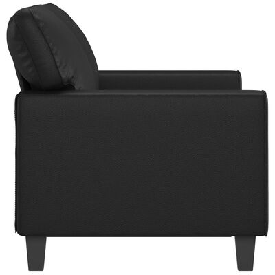 vidaXL Canapea cu 2 locuri, negru, 120 cm, piele ecologică