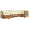 vidaXL Seturi de canapele 7 pcs Natural și Crem Lemn Solid de Acacia