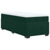 vidaXL Pat box spring cu saltea, verde &icirc;nchis, 90x190 cm, catifea