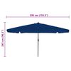 vidaXL Parasol de Grădină Albastru și Negru 395 x 395 x 245 cm