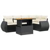 vidaXL Set mobilier de grădină cu perne, 6 piese, negru, poliratan
