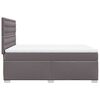vidaXL Pat box spring cu saltea, gri, 140x190 cm, piele ecologică