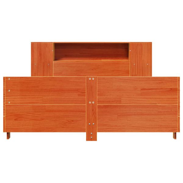 vidaXL Cadru pat fără saltea, maro ceruit, 160x200 cm, lemn masiv pin