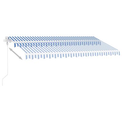 vidaXL Copertină autonomă retractabilă automat albastru&alb 450x350 cm