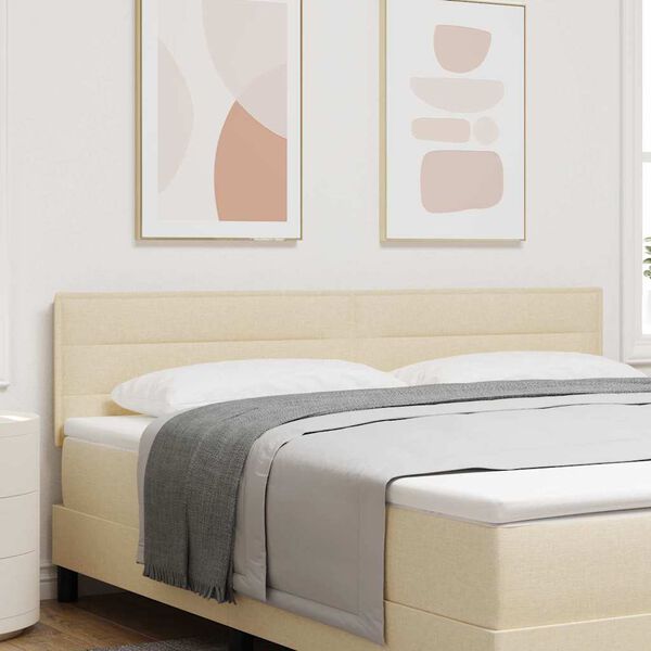vidaXL Tăblie cap Crem 180 cm țesătură