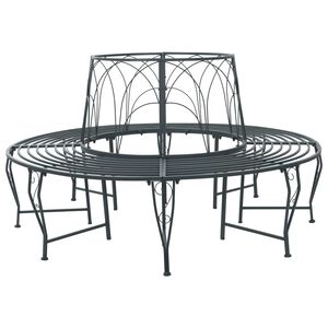 vidaXL Bancă cu arbori 8-Număr de locuri &Oslash; 160 x 89 cm Oțel