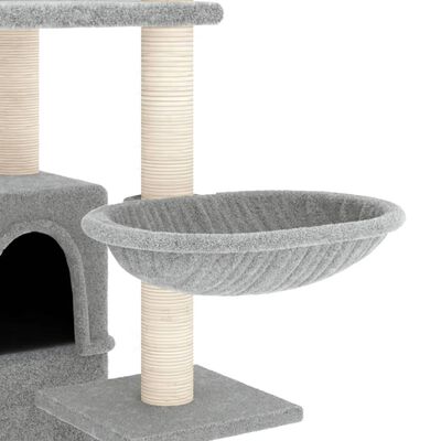 vidaXL Ansamblu pisici, stâlpi din funie sisal, gri deschis, 175 cm