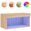 vidaXL Comodă TV cu lumini LED, stejar sonoma, 60x30x30 cm