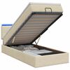 vidaXL Pat Ottoman cu Saltea și LED Crem 90 x 190 cm Țesătură