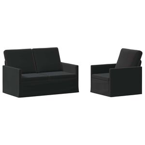 vidaXL Set de canapea 2 pcs Negru Catifea