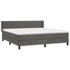 vidaXL Pat box spring cu saltea, gri &icirc;nchis, 160x200 cm, catifea