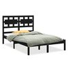 vidaXL Cadru de pat King Size, negru, 150x200 cm, lemn masiv