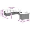 vidaXL Set canapele de grădină cu perne, 9 piese gri deschis poliratan