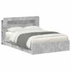 vidaXL Cadru de pat cu depozitare și tăblie Gri Beton 150 x 200 cm