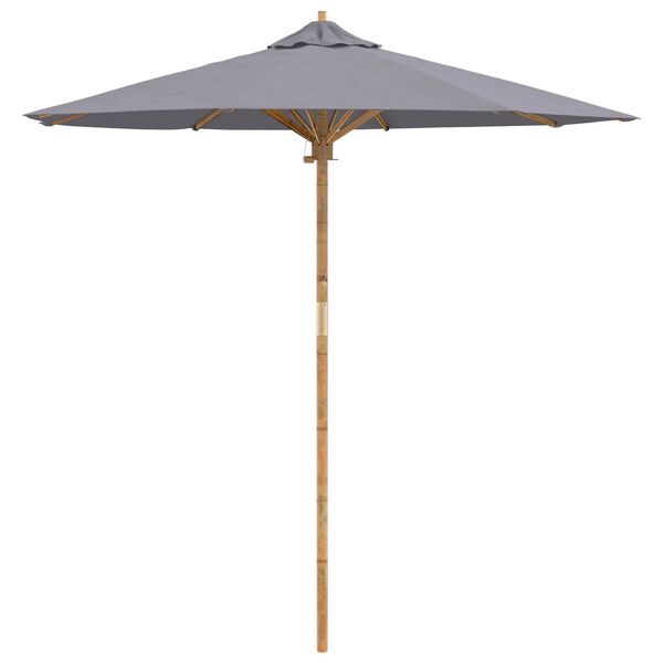 vidaXL Parasol de Grădină Gri &icirc;nchis &Oslash; 270 x 260 cm Bambus