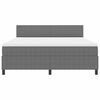 vidaXL Pat cu arc LED cu headboard Gri deschis și alb. 180 x 200 cm