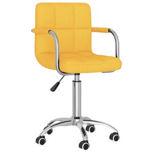 vidaXL Scaun de birou pivotant, galben muștar, material textil