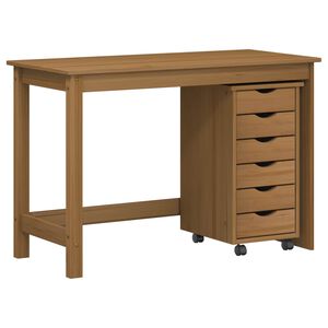 vidaXL Set birou și cabinet mobil MOSS 2 buc. Maro Miere