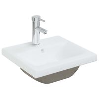vidaXL Chiuvetă încorporată cu robinet, alb, 42x39x18 cm, ceramică