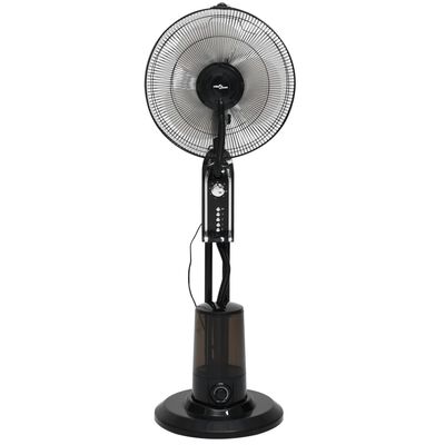 vidaXL Ventilator cu pulverizare ceață și piedestal, 3 viteze, negru