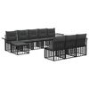 vidaXL Set de canapele de exterior 9 buc. Negru și Gri &icirc;nchis