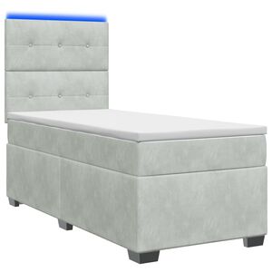 vidaXL Pat boxspring cu saltea Gri deschis 80 x 200 cm Catifea