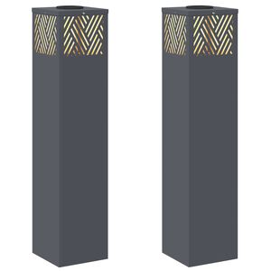 vidaXL Lumină LED Solară pentru Alei 2 buc. Alb cald 18 x 18 x 80 cm