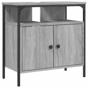 vidaXL Dulap chiuvetă baie, gri sonoma, 60x30x60 cm, lemn prelucrat