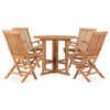 vidaXL Set mobilier de exterior pliabil, 5 piese, lemn masiv de tec
