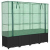 vidaXL Pat de grădinărit &icirc;nălțat cu prelată pentru seră, aspect ratan, 160x40x153 cm