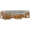 vidaXL Set de canapele de exterior 8 pcs Natural și gri deschis