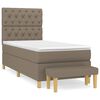 vidaXL Pat box spring cu saltea, gri taupe, 80x200 cm, textil