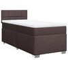 vidaXL Pat box spring cu saltea, maro &icirc;nchis, 90x190 cm, textil