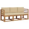 vidaXL Set de canapele de exterior 3 buc. Natural și Bej